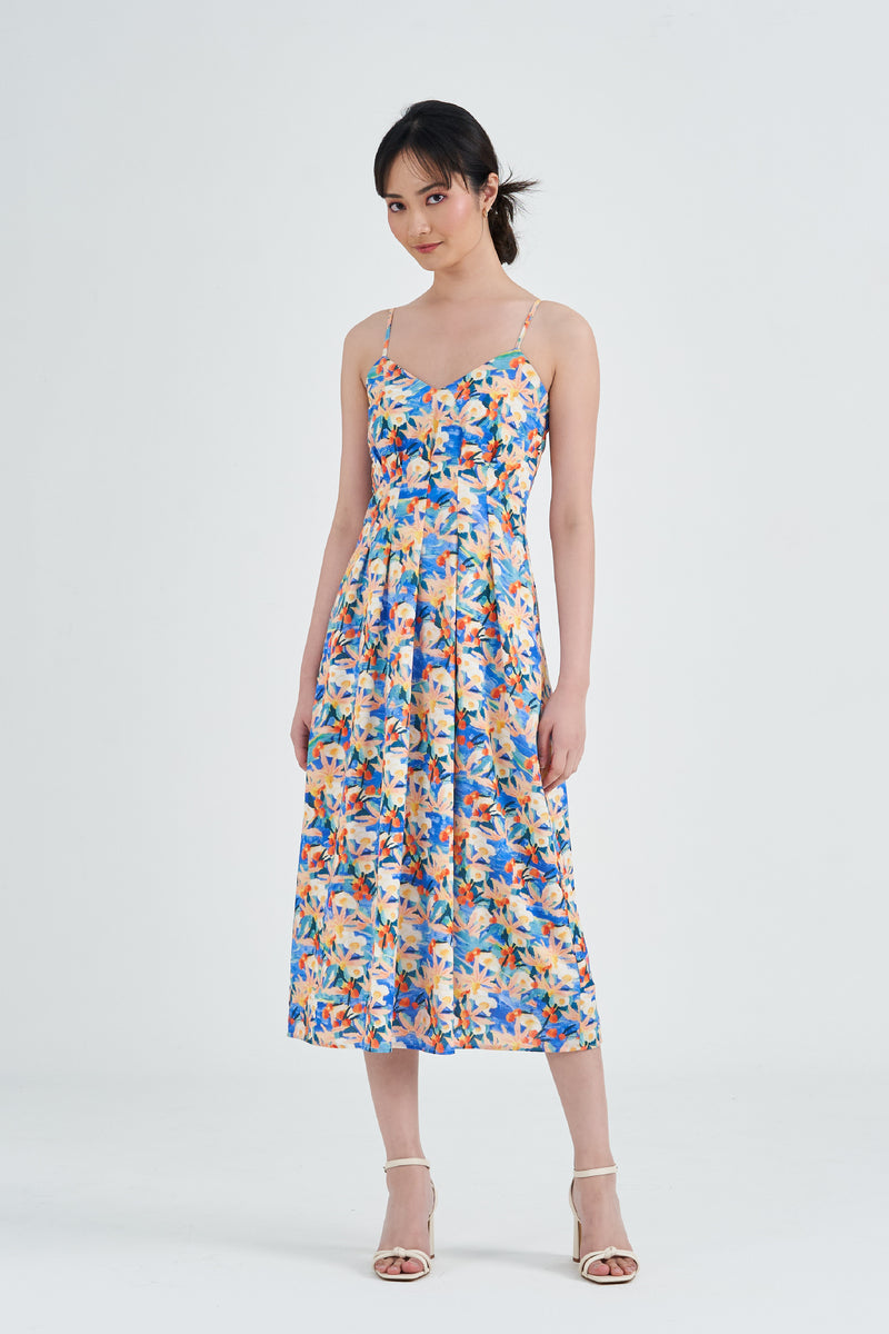 Gia Tie Midaxi Dress - Dainty Floral – Pretty Lavish